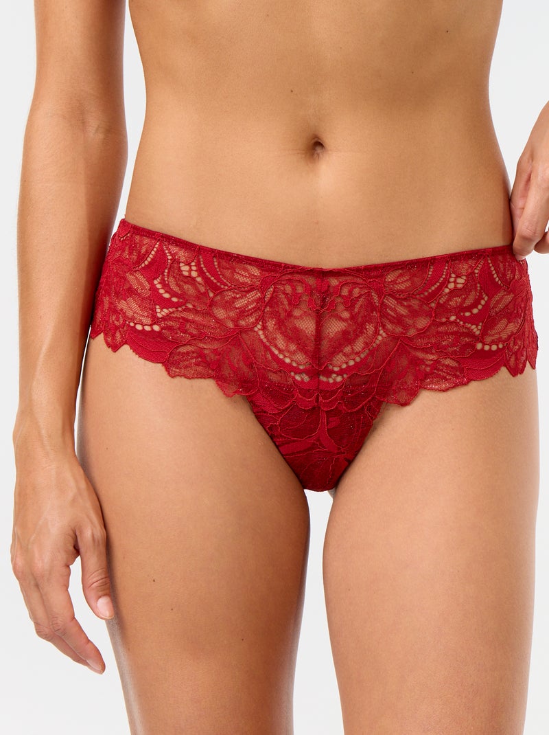 Pailletten-Spitzen-Tanga Rouge - Kiabi