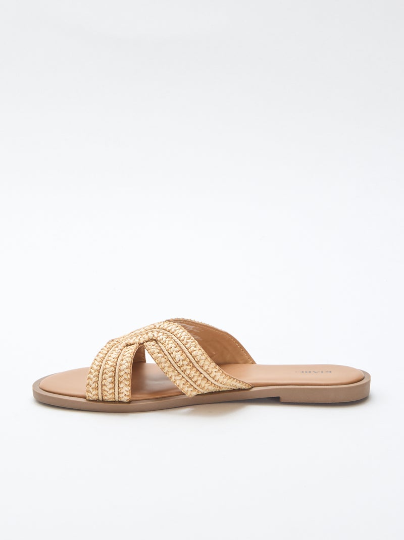 Paio di mules con fasce in paglia Beige - Kiabi