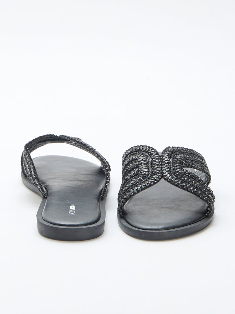 Paio di mules con fasce in paglia Nero - Kiabi