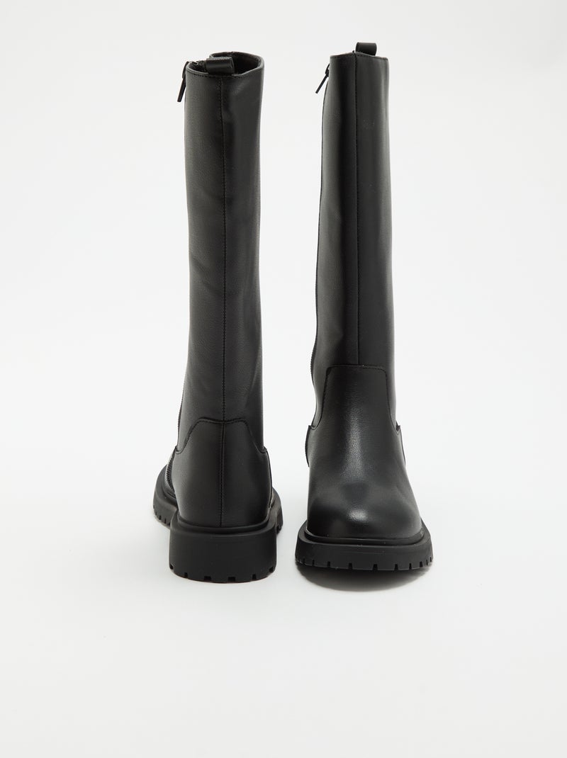 Pair of faux leather high-top boots Black - Kiabi
