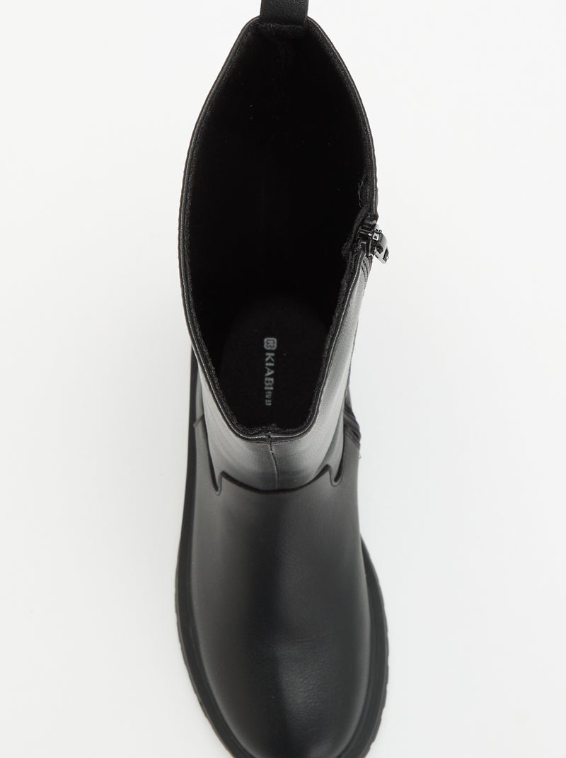Pair of faux leather high-top boots Black - Kiabi