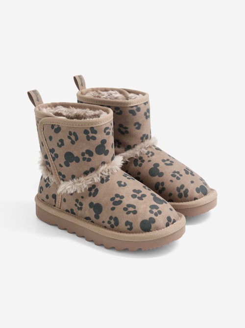 Paire de boots à scratchs motif léopard 'Mickey' 'Disney' - Kiabi