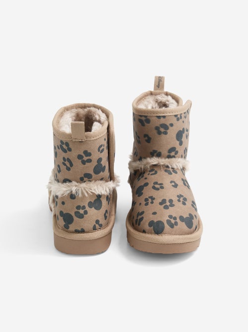 Paire de boots à scratchs motif léopard 'Mickey' 'Disney' - Kiabi