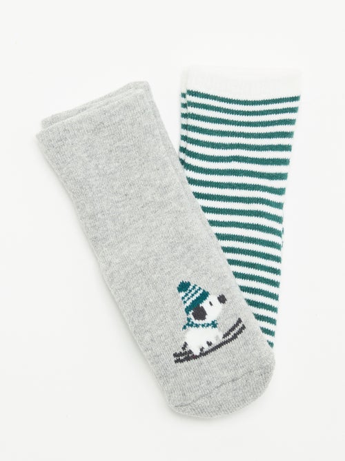 Paire de chaussettes fantaisie anti-dérapantes - Kiabi