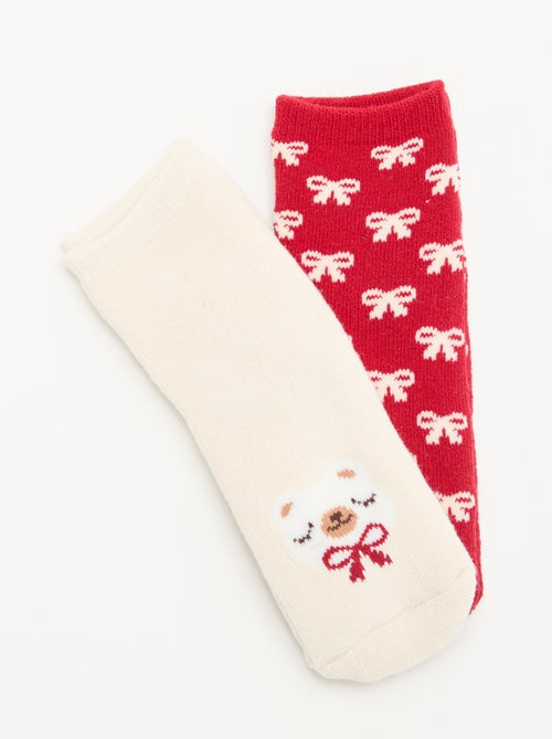 Paire de chaussettes fantaisie anti-dérapantes - Kiabi