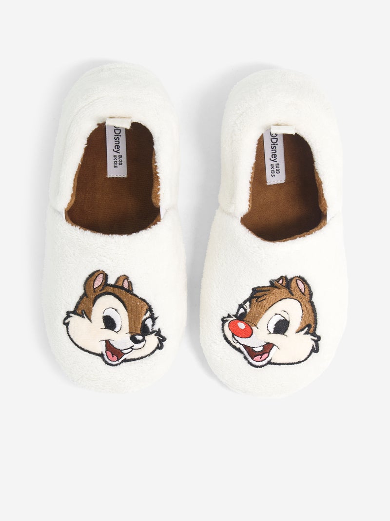 Paire de chaussons 'Disney' 'Tic et Tac' Blanc - Kiabi