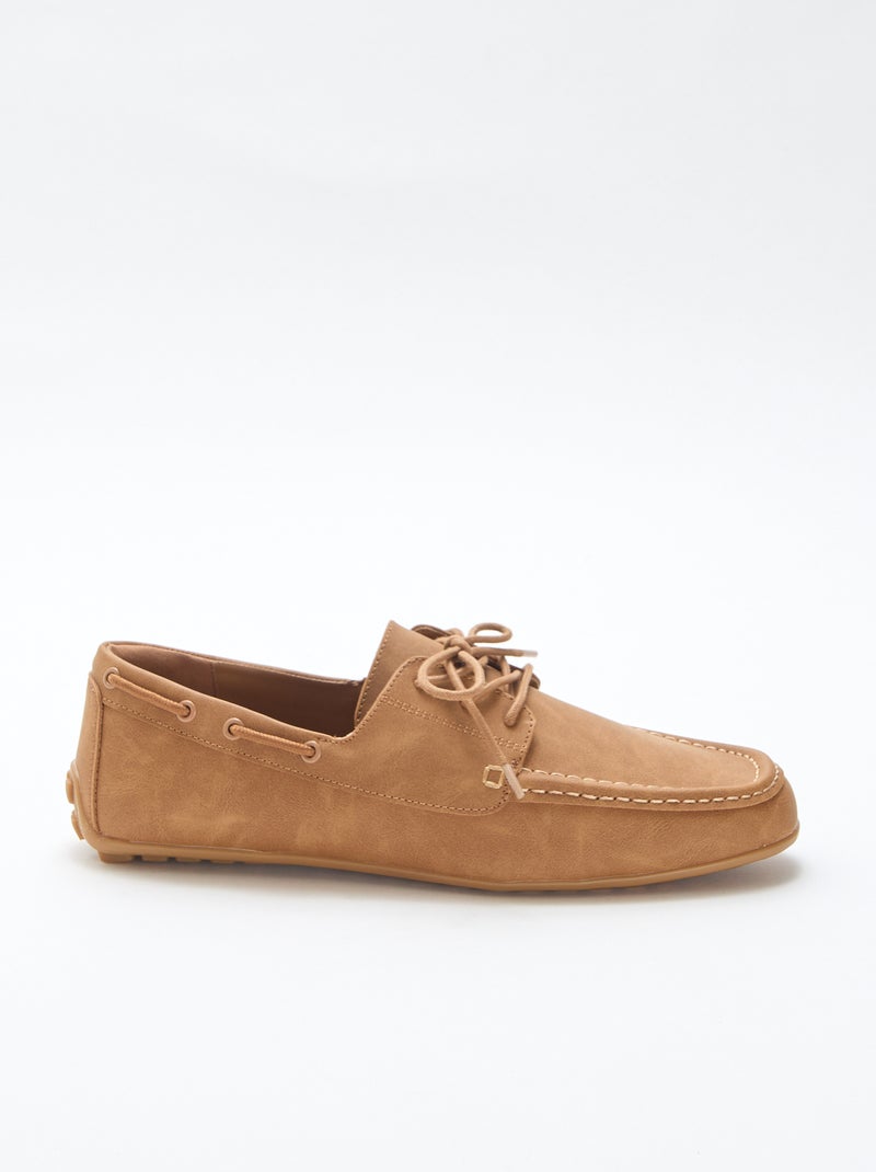 Paire de mocassin bateau unie Marron - Kiabi