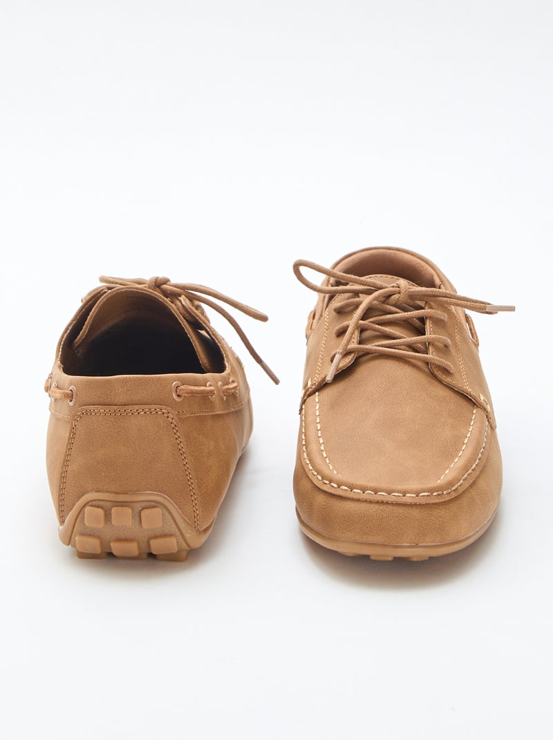 Paire de mocassin bateau unie Marron - Kiabi