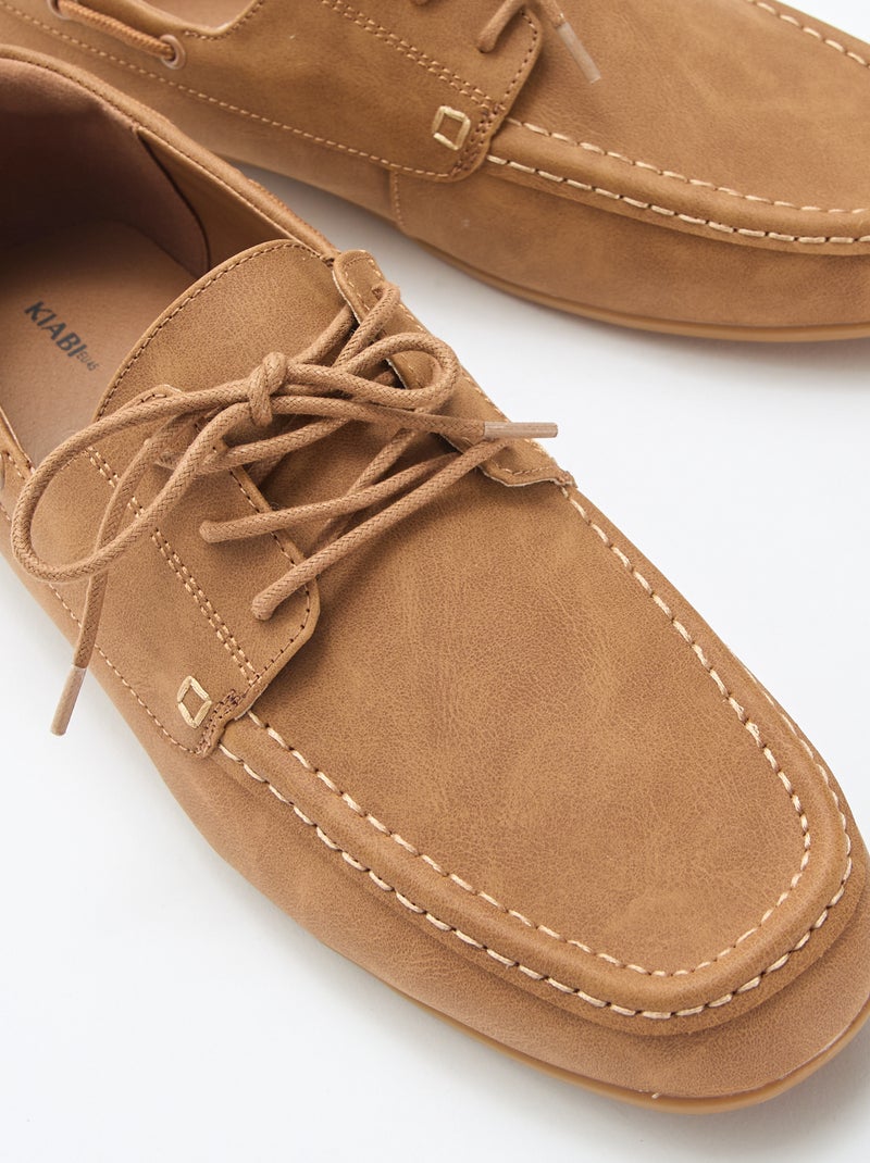 Paire de mocassin bateau unie Marron - Kiabi