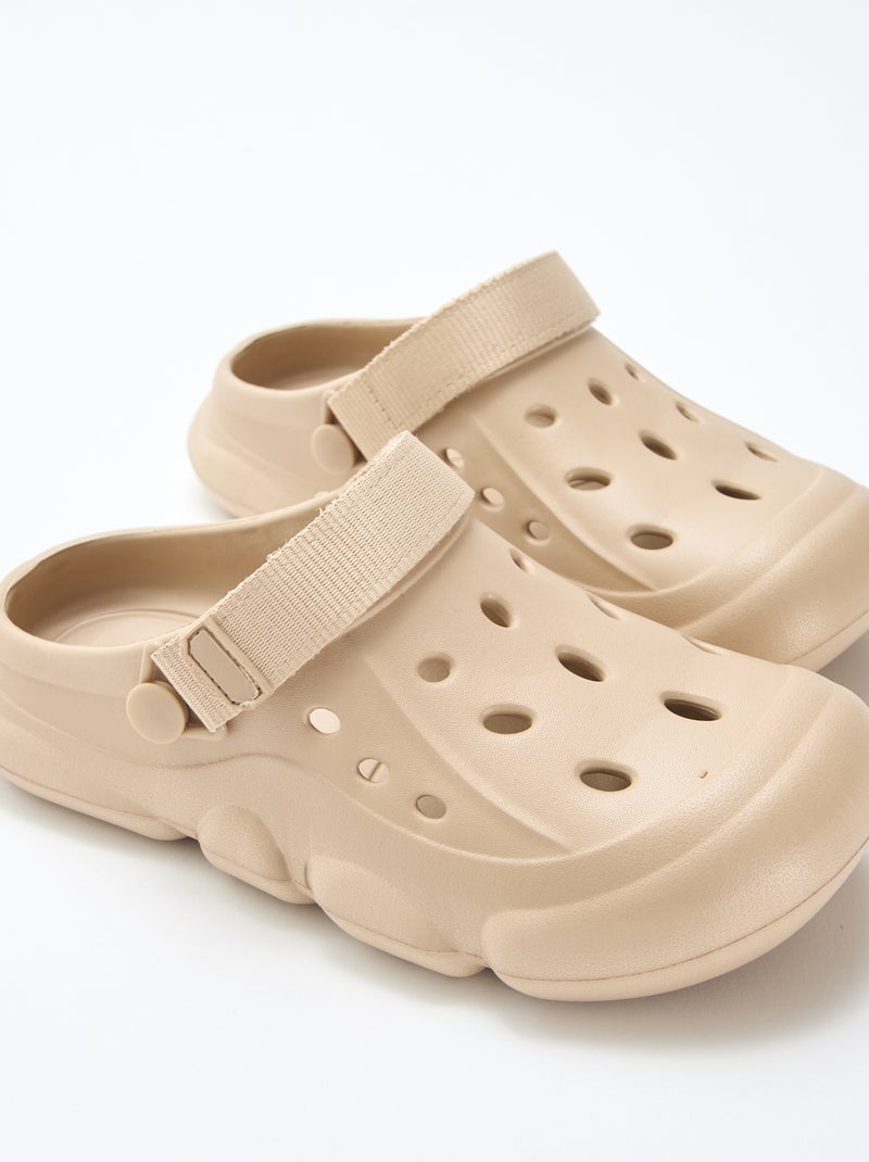 Paire de mules de plage fermées Beige - Kiabi