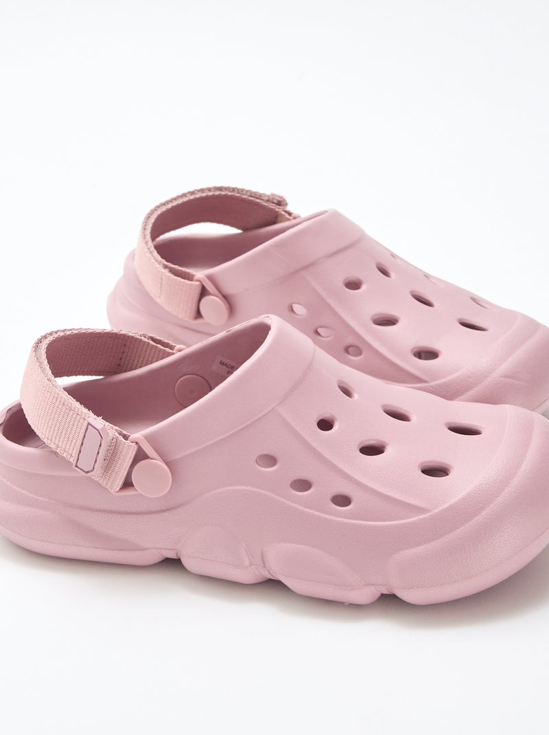 Paire de mules de plage fermées Rose - Kiabi