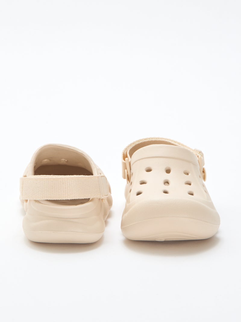 Paire de mules de plage fermées unie Beige - Kiabi