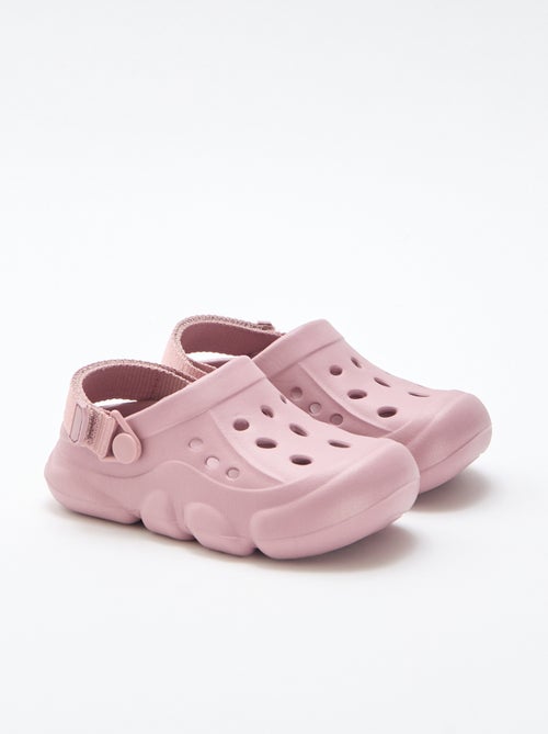 Paire de mules de plage fermées unie - Kiabi