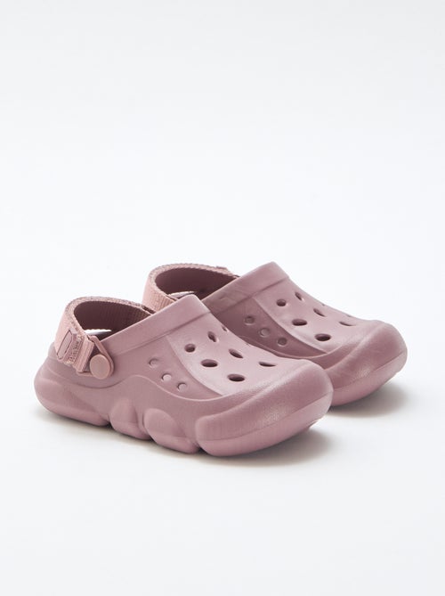 Paire de mules de plage fermées unie - Kiabi