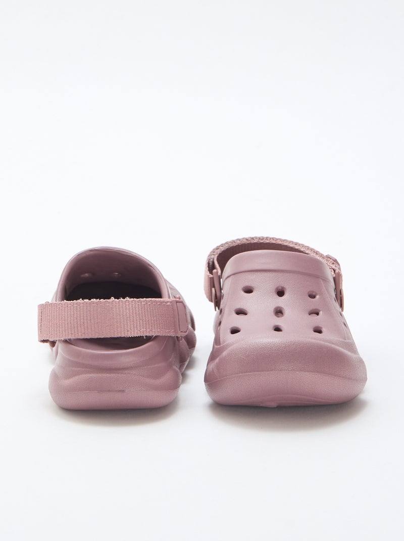 Paire de mules de plage fermées unie Violet - Kiabi