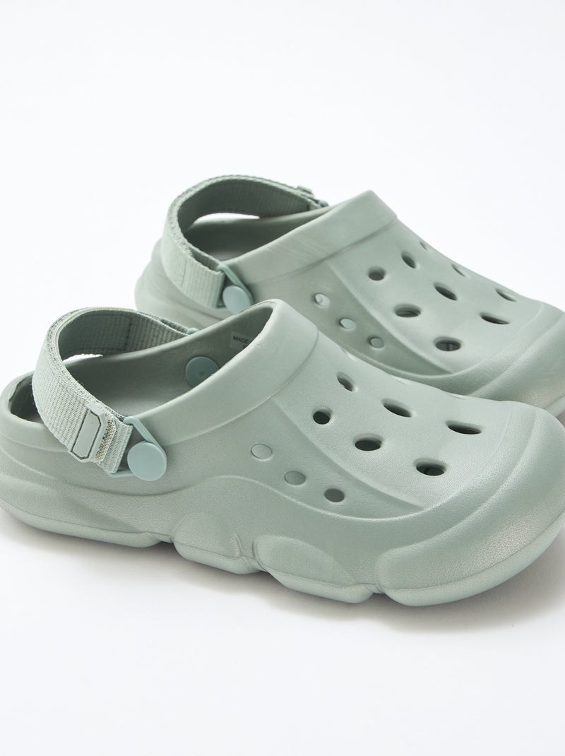 Paire de mules de plage fermées Vert - Kiabi