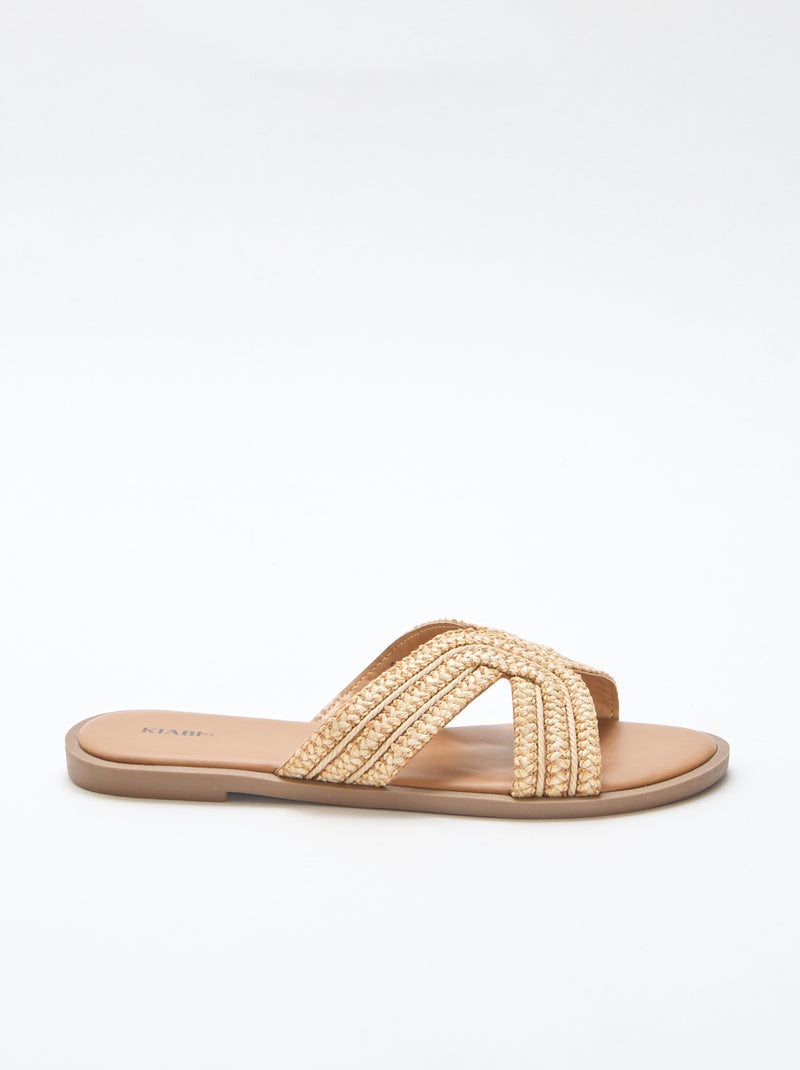 Paire de mules en brides de paille Beige - Kiabi