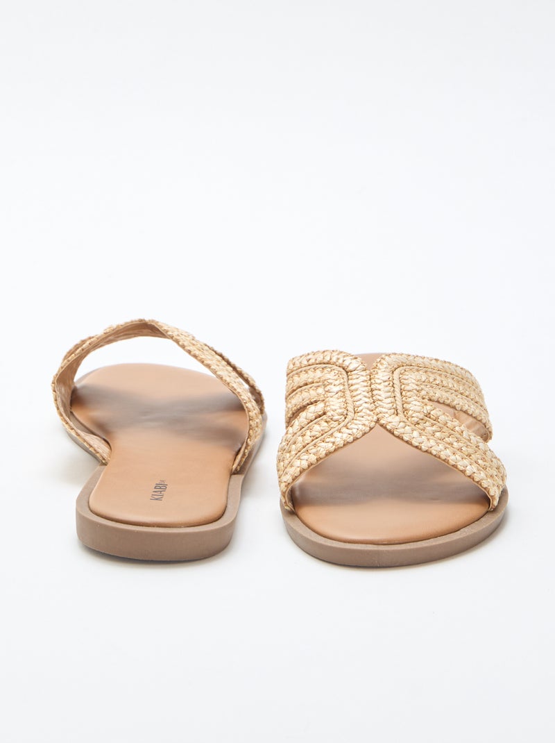 Paire de mules en brides de paille Beige - Kiabi