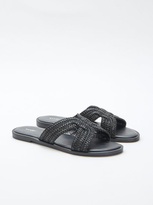 Paire de mules en brides de paille - Kiabi
