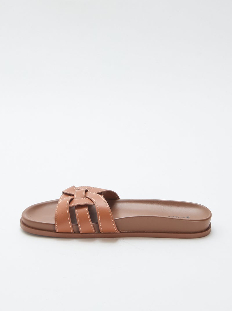 Paire de mules unies Marron - Kiabi