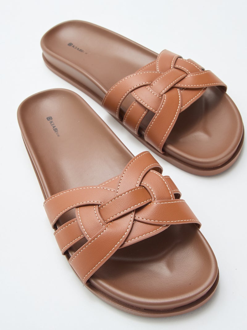 Paire de mules unies Marron - Kiabi