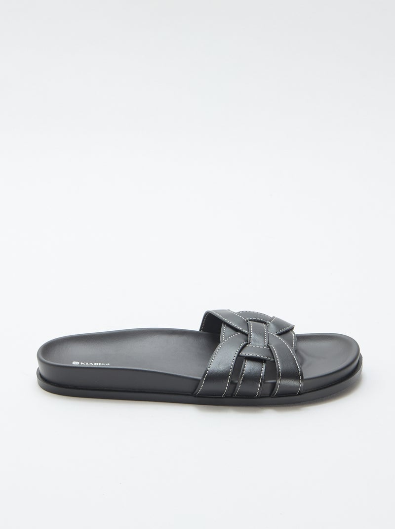 Paire de mules unies Noir - Kiabi