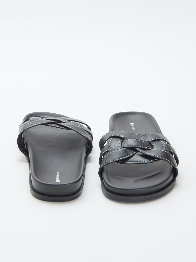 Paire de mules unies Noir - Kiabi