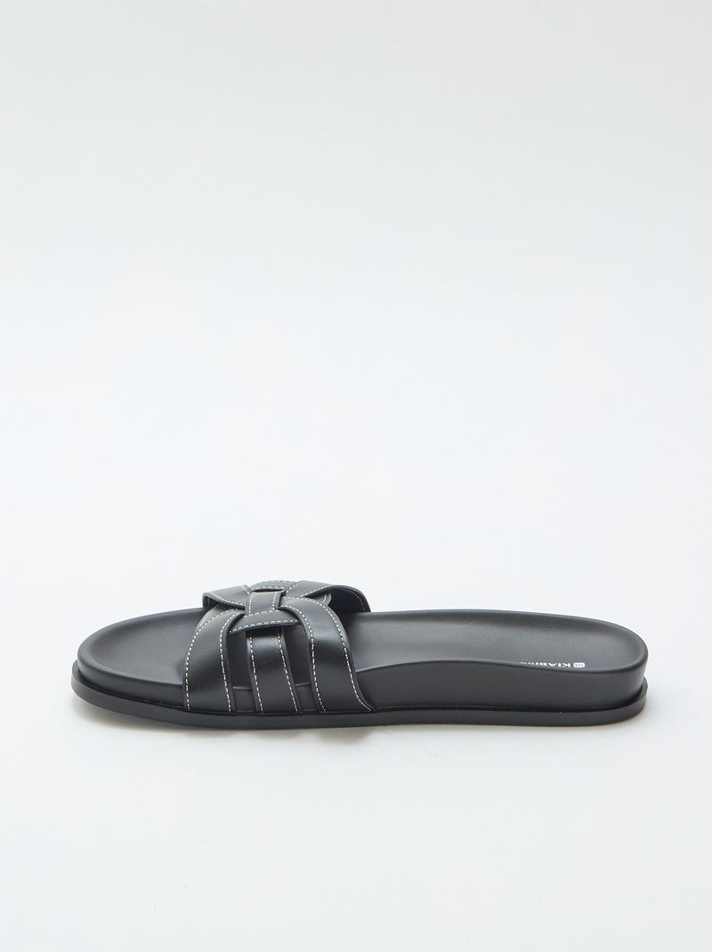 Paire de mules unies Noir - Kiabi