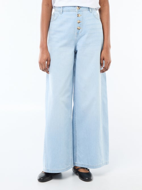 Palazzo-Jeanshose mit Details - Kiabi