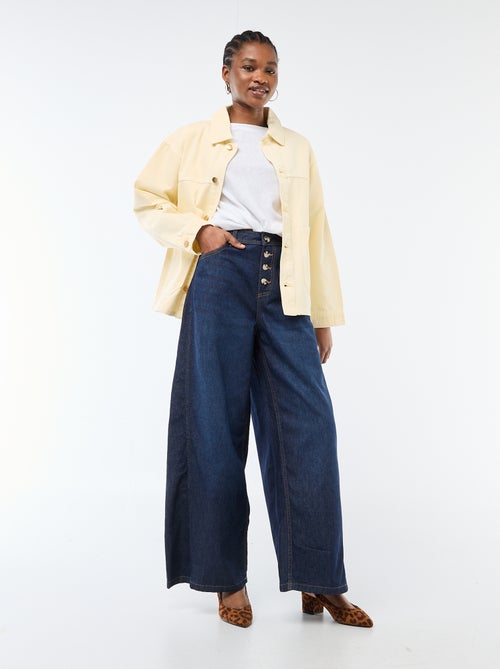 Palazzo-Jeanshose mit Details - Kiabi