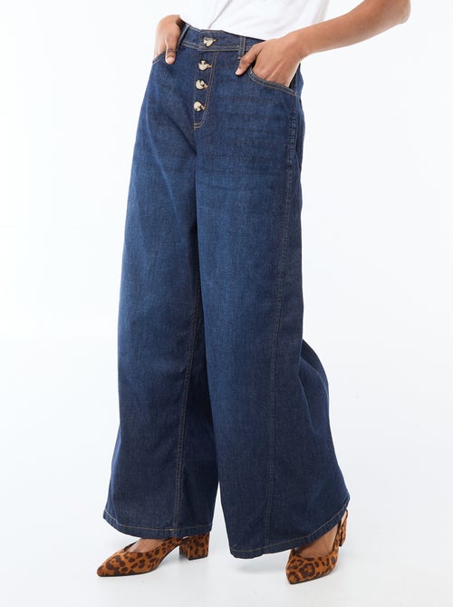 Palazzo-Jeanshose mit Details - Kiabi