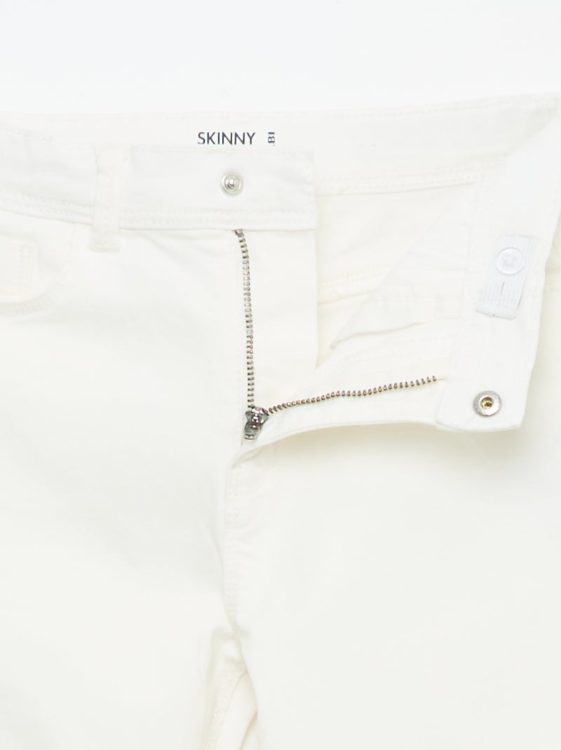 Pantacourt en jean avec franges Blanc - Kiabi