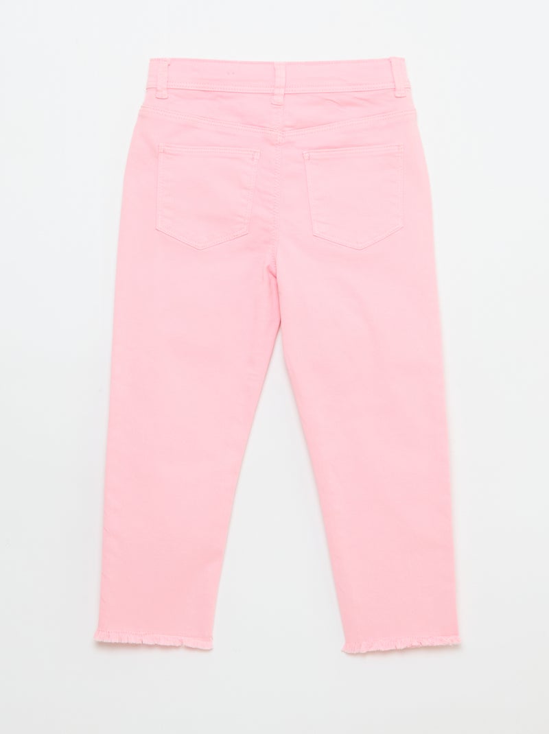 Pantacourt en jean avec franges Rose - Kiabi