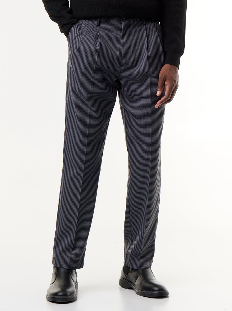Pantalon à carreaux coupe fuselée Gris - Kiabi