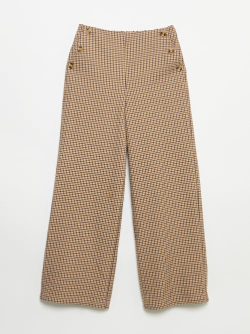 Pantalon à carreaux coupe large - Kiabi