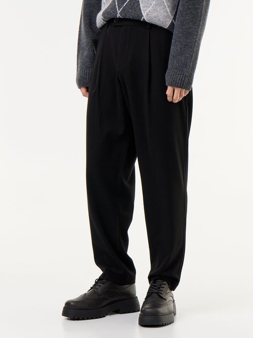 Pantalon à pinces en matière douce - Kiabi