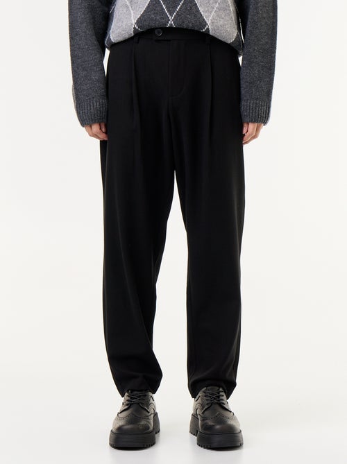 Pantalon à pinces en matière douce - Kiabi