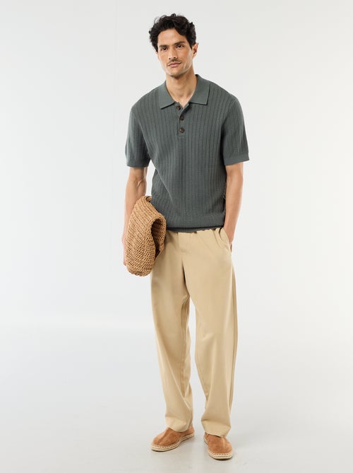 Pantalon avec ceinture élastiquée - Kiabi