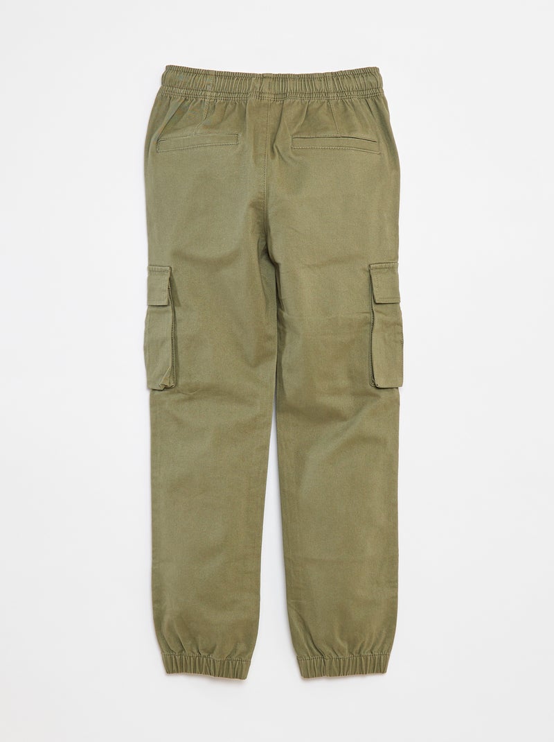 Pantalon avec poches et taille ajustable Vert - Kiabi