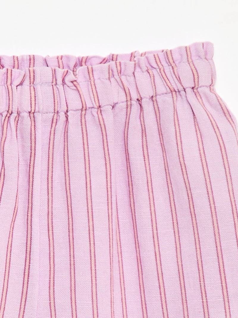 Pantalon avec volants en bas de jambe Violet - Kiabi