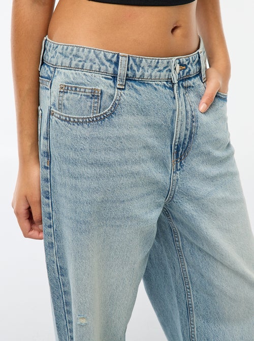 Pantalon baggy taille basse à 5 poches - Kiabi