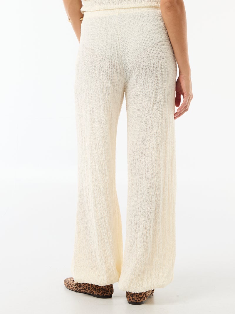 Pantalon balloon en maille crinkle Blanc - Kiabi