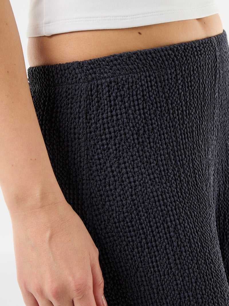 Pantalon balloon en maille crinkle Bleu - Kiabi