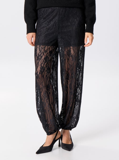 Pantalon boule en dentelle - Kiabi