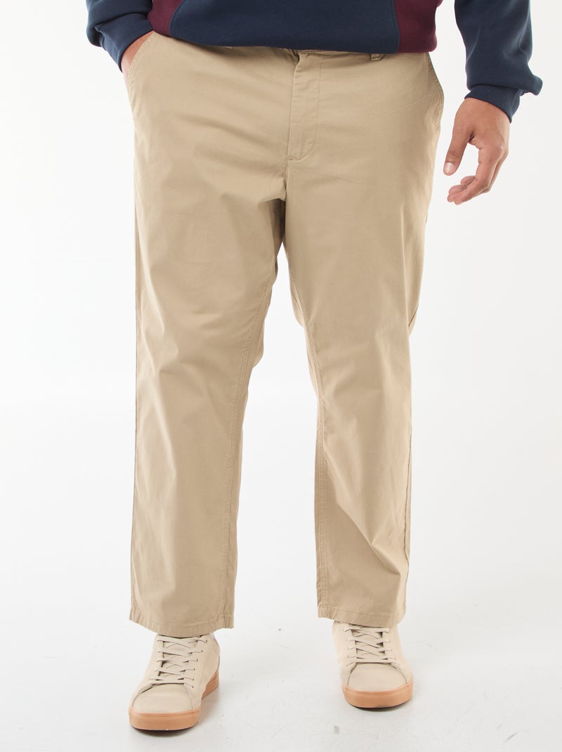 Pantalon chino droit - L30 Beige - Kiabi