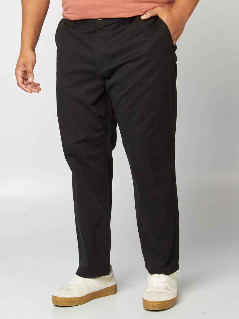 Pantalon chino droit - L30 Noir - Kiabi