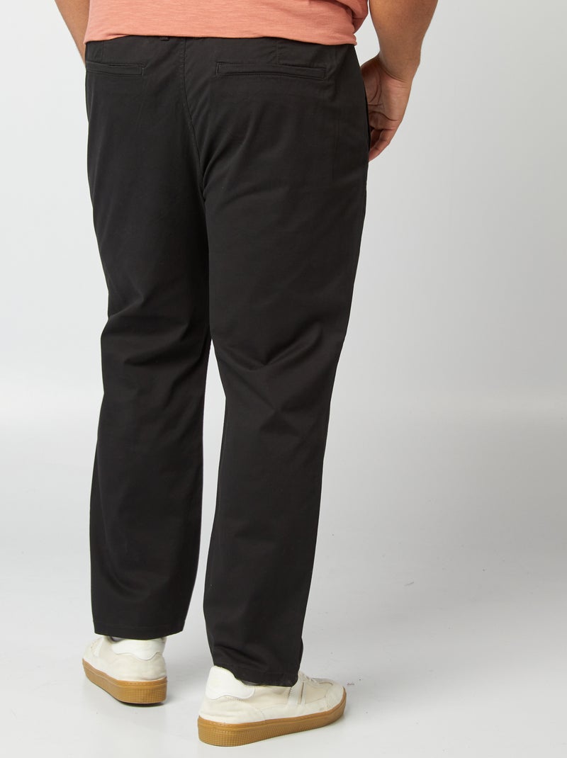 Pantalon chino droit - L30 Noir - Kiabi