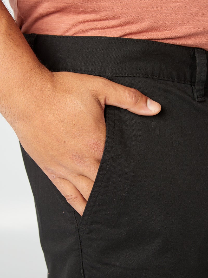 Pantalon chino droit - L30 Noir - Kiabi