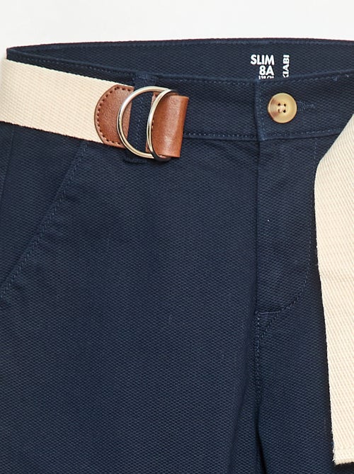 Pantalon chino en twill avec ceinture - 2 pièces - Kiabi
