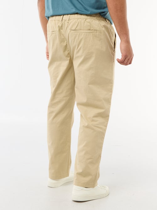 Pantalon chino en twill avec cordons de serrage - Kiabi